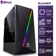 COMPUTADOR GAMER 3000 - I3 9100F 3.6GHZ 9ª GER. MEM. 8GB DDR4 SSD 240GB GTX 1050TI 4GB FONTE 600W 80 PLUS WHITE