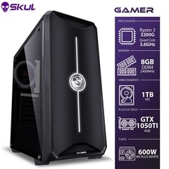 COMPUTADOR GAMER 3000 - R3 3200G 3.6GHZ MEM. 8GB DDR4 HD 1TB GTX 1050TI 4GB FONTE 600W 80 PLUS WHITE