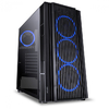 GABINETE MID-TOWER ATMOS PRETO COM 4 FANS 120MM LED AZUL - LATERAL EM VIDRO TEMPERADO - ATPTAZ4FCV