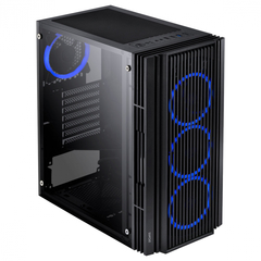 GABINETE MID-TOWER ATMOS PRETO COM 4 FANS 120MM LED AZUL - LATERAL EM VIDRO TEMPERADO - ATPTAZ4FCV na internet