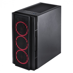 GABINETE MID-TOWER ATMOS PRETO COM 4 FANS 120MM LED VERMELHO - LATERAL EM VIDRO TEMPERADO - ATPTVM4FCV - comprar online