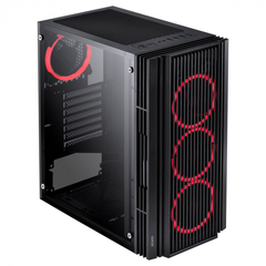 GABINETE MID-TOWER ATMOS PRETO COM 4 FANS 120MM LED VERMELHO - LATERAL EM VIDRO TEMPERADO - ATPTVM4FCV na internet