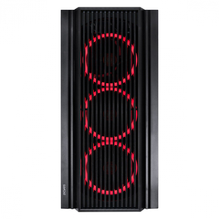 GABINETE MID-TOWER ATMOS PRETO COM 4 FANS 120MM LED VERMELHO - LATERAL EM VIDRO TEMPERADO - ATPTVM4FCV - loja online