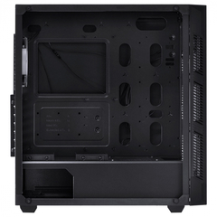 GABINETE FULL-TOWER CHROMA PRETO COM LED E FAN TRASEIRO RGB - LATERAL EM VIDRO TEMPERADO - CHPTRGB1FCV