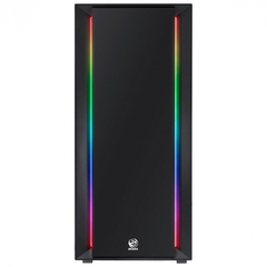 GABINETE FULL-TOWER CHROMA PRETO COM LED E FAN TRASEIRO RGB - LATERAL EM VIDRO TEMPERADO - CHPTRGB1FCV - loja online