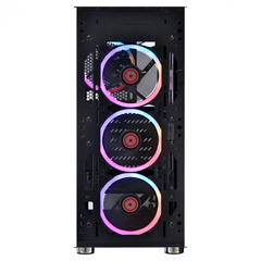 GABINETE FULL-TOWER DIMENSION PRETO COM LED E FAN TRASEIRO RGB - LATERAL EM VIDRO TEMPERADO - DIPTRGB1FCV - loja online