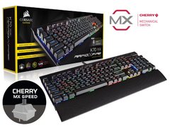 TECLADO GAMER CORSAIR CH-9101014-BR K70 RAPIDFIRE RETROILUMINACAO RGB TECLAS CHERRY MX SPEED