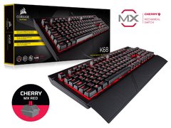 TECLADO GAMER CORSAIR CH-9102020-BR K68 RETROILUMINACAO RED TECLAS CHERRY MX RED