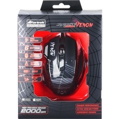 Mouse Gamer SPIDER VENOM OM-704 Preto/Vermelho FORTREK - Preech Informática - Informática e suas tecnologias