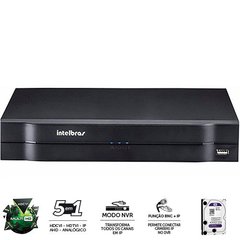 STAND ALONE DVR 04 CANAIS MHDX 1004 INTELBRAS MULTI HD G3 COM HD 1 TB