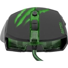 Mouse Gamer USB 3200DPI RAPTOR OM-801 Preto/Verde FORTREK - Preech Informática - Informática e suas tecnologias