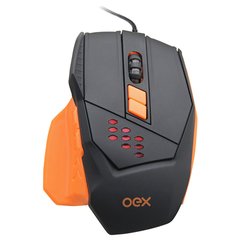 MOUSE GAMER OEX STEEL MS305 BLACK ORANGE