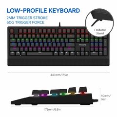 Teclado Mecânico Para Games Com Fio Usb Spk8403 Philips - comprar online