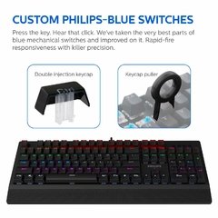 Teclado Mecânico Para Games Com Fio Usb Spk8403 Philips na internet