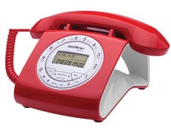 TELEFONES COM FIO INTELBRAS TC 8312 RETRO VERMELHO COM IDENTIFICADOR DE CHAMADAS - comprar online