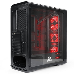 Gabinete Gamer Redragon Grimlock, Mid Tower, Com 3 Fans RGB, Vidro Temperado, Black GC-602 - Preech Informática - Informática e suas tecnologias