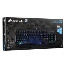 Teclado Gamer Pro K3 RGB Preto FORTREK na internet