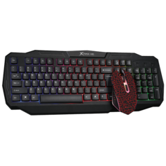 trCombo Mouse e Teclado Xtrike-Me MK-501, 3200DPI, RGB, 6 Botões Programáveis, backlit, Black/Red, MK501KIT