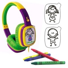 Headphone Cartoon Oex Kids Roxo e Verde HP 302 - comprar online