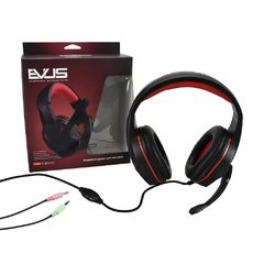 Headset Evus PC Gamer F-02 2 Conectores P2 Preto/ Vermelho - Preech Informática - Informática e suas tecnologias