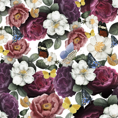 vinilo floral rosas - comprar online