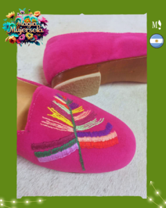 Loafers Magenta Bordada - tienda online