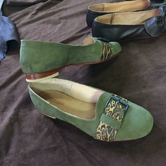 Loafers Gamuza Verde Seco - tienda online