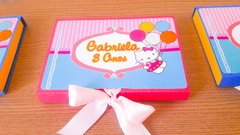 Estojo com 6 massinhas e 2 Cortadores Hello Kitty - Mabelle Lembrancinhas