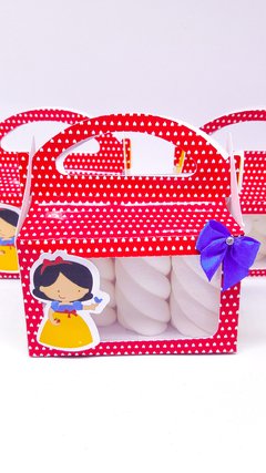 Caixa para marshmallow com Visor personalizada Branca de Neve