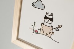 Cuadrito Ilustrado Conejo Bandido en internet