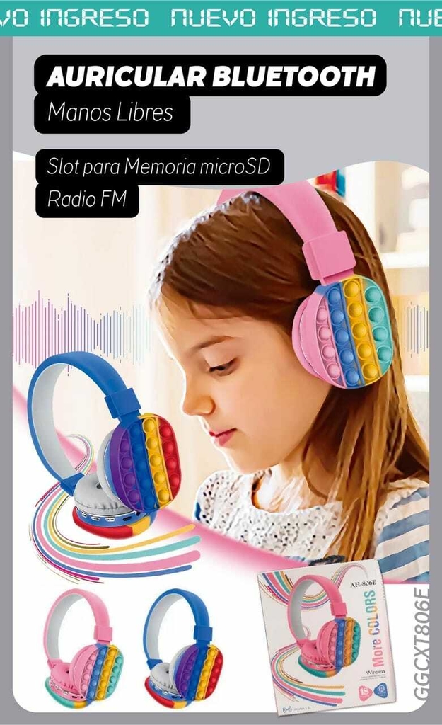 Auriculares inalámbricos Bluetooth Tarjeta De Memoria POP IT