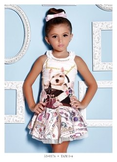 Blusa e Saia Infantil Miss Cake Doce Princesa Animal Face 530376