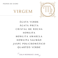 Colar signo Virgem howlita banho ouro