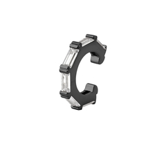 brinco semijoia piercing baguetes zircônias banho ródio negro