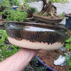Vaso de bonsai de alta temperatura esmaltado FujiPot A9x30cm