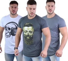 camisa masculina longline estampadas