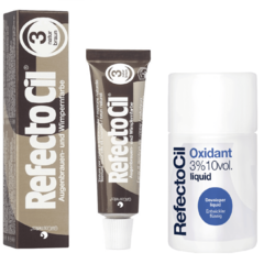 Kit Refectocil Tintura Sobrancelhas Castanho Natural 3.0 e Oxidante 100ml