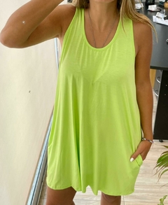 VESTIDO BOBO MODAL CON BOLSILLOS MUSCULOSA