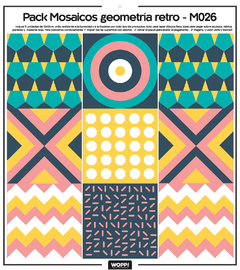 pack x9 - Mosaicos geometria retro - M026