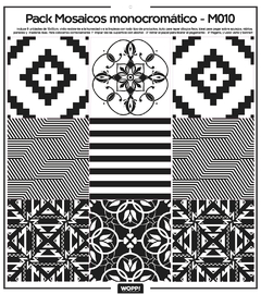pack x9 - Mosaicos monocromatico - M010