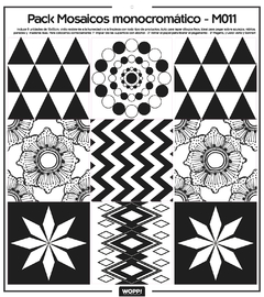 pack x9 - Mosaicos monocromatico - M011