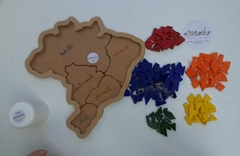 Kit Mapa do Brasil Regiões Brasileiras em Mosaico - loja online