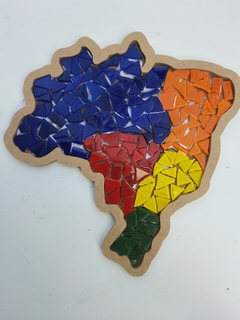 Kit Mapa do Brasil Regiões Brasileiras em Mosaico - Mosaika Escola de Arte