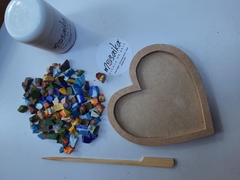 kit mosaico infantil coração colorido c argamassa - comprar online
