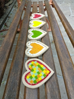 Kit Mosaico Coração amarelo - Mosaika Escola de Arte
