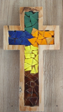 Kit mosaico Cruz colorida - Mosaika Escola de Arte