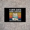 Tapete Capacho antiderrapante - I like cats and coffee