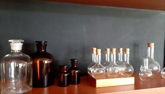 Porta temperos de madeira com 6 potes de vidro - loja online