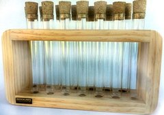 Porta temperos e condimentos em madeira maciça com 14 tubos de vidro na internet
