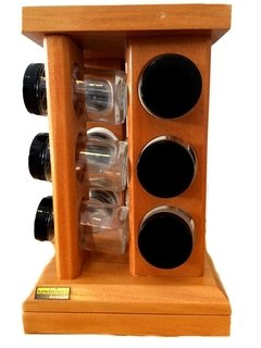 Porta temperos com base giratória com 12 tubos de vidro - comprar online